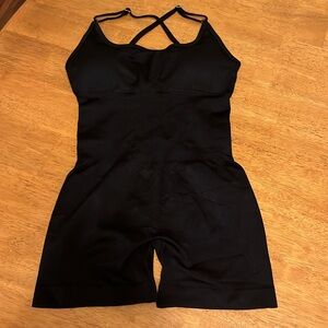 Booty Scrunch Tummy Control Black Padded Bodycon Romper Shape Wear Womens Small